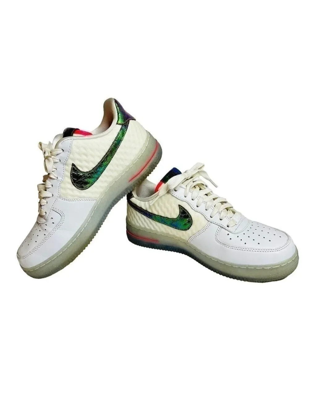 Nike Air Force 1 Low CMFT PRM QS White Metallic Gold Hyper Punch Sneaker Men’s 8
